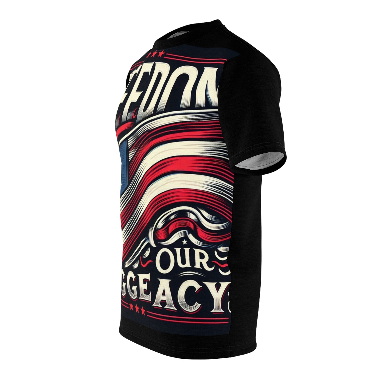 Limited Edition Patriotic T-Shirt: 'Freedom Is Our Legacy' – Bold Design, Superior Comfort! Unisex Cut & Sew Tee (AOP)