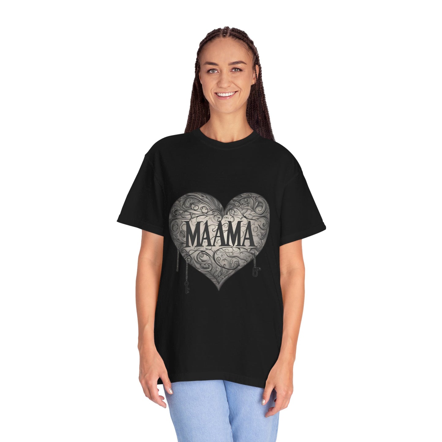 MAMA" Heart Tee: Celebrate Love with Premium Comfort and Unique Style, Unisex Garment-Dyed T-shirt