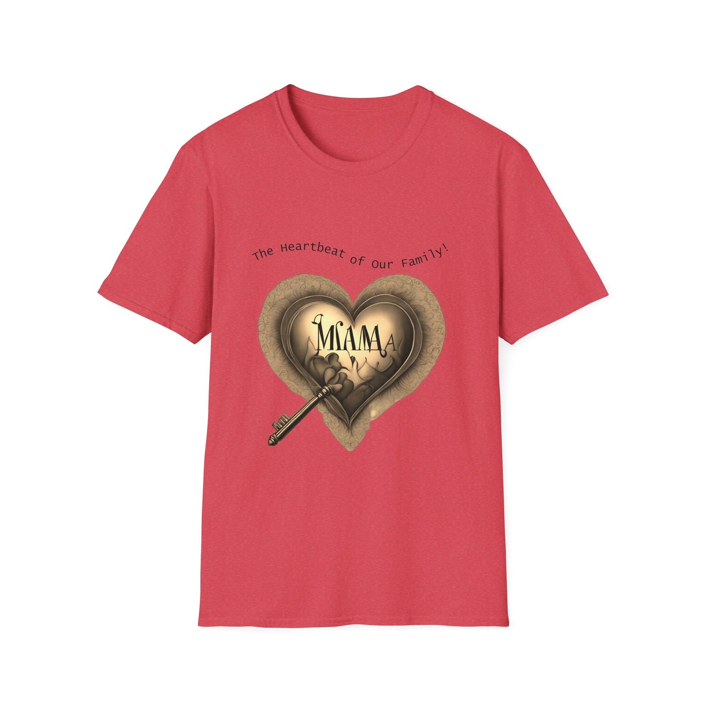 "MAMA: The Heartbeat of Our Family – Exclusive Tee with Cozy and Loving Design", Unisex Softstyle T-Shirt