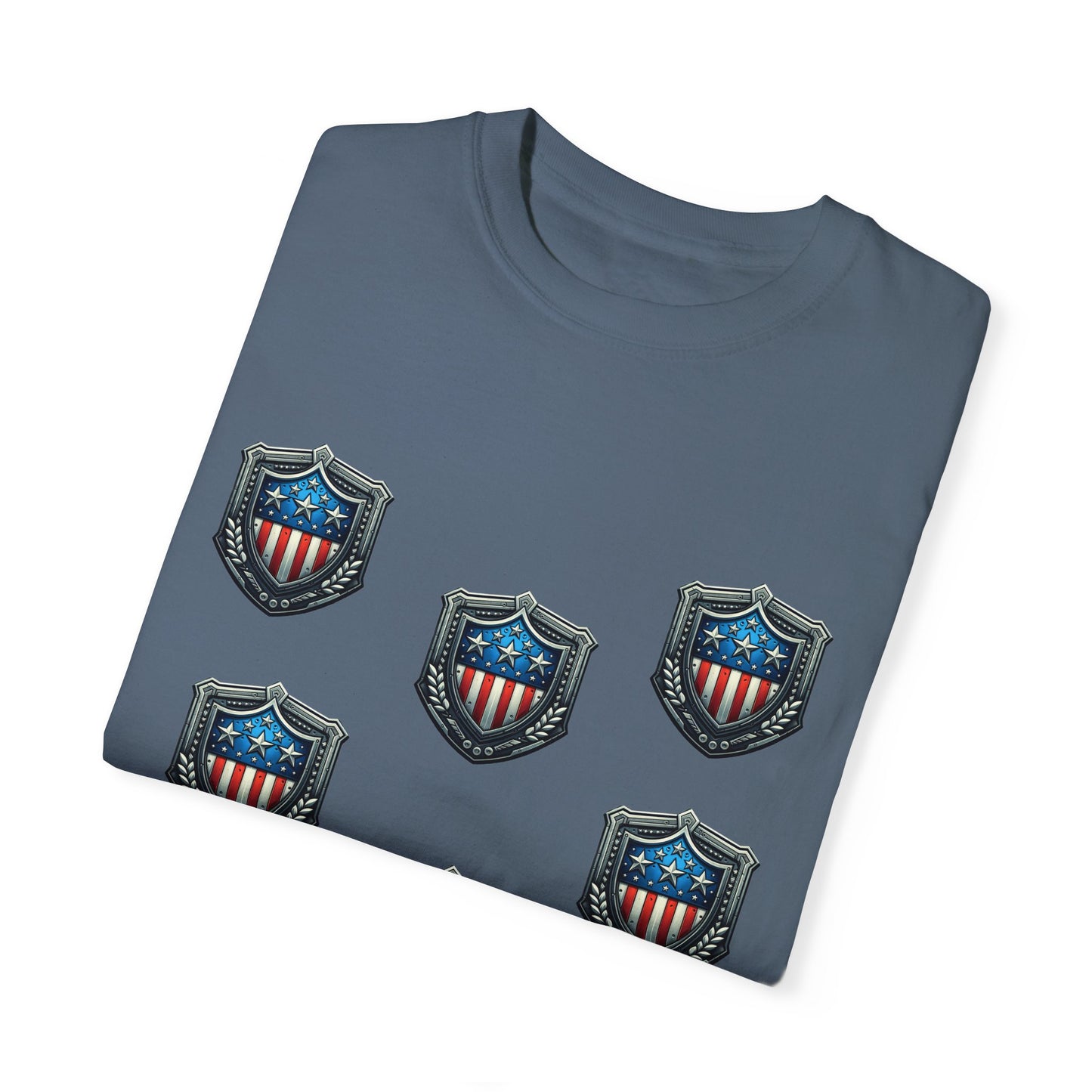 Limited Edition Unisex Tee: Iconic American Shields – Show Your Patriotic Pride. Unisex Garment-Dyed T-shirt