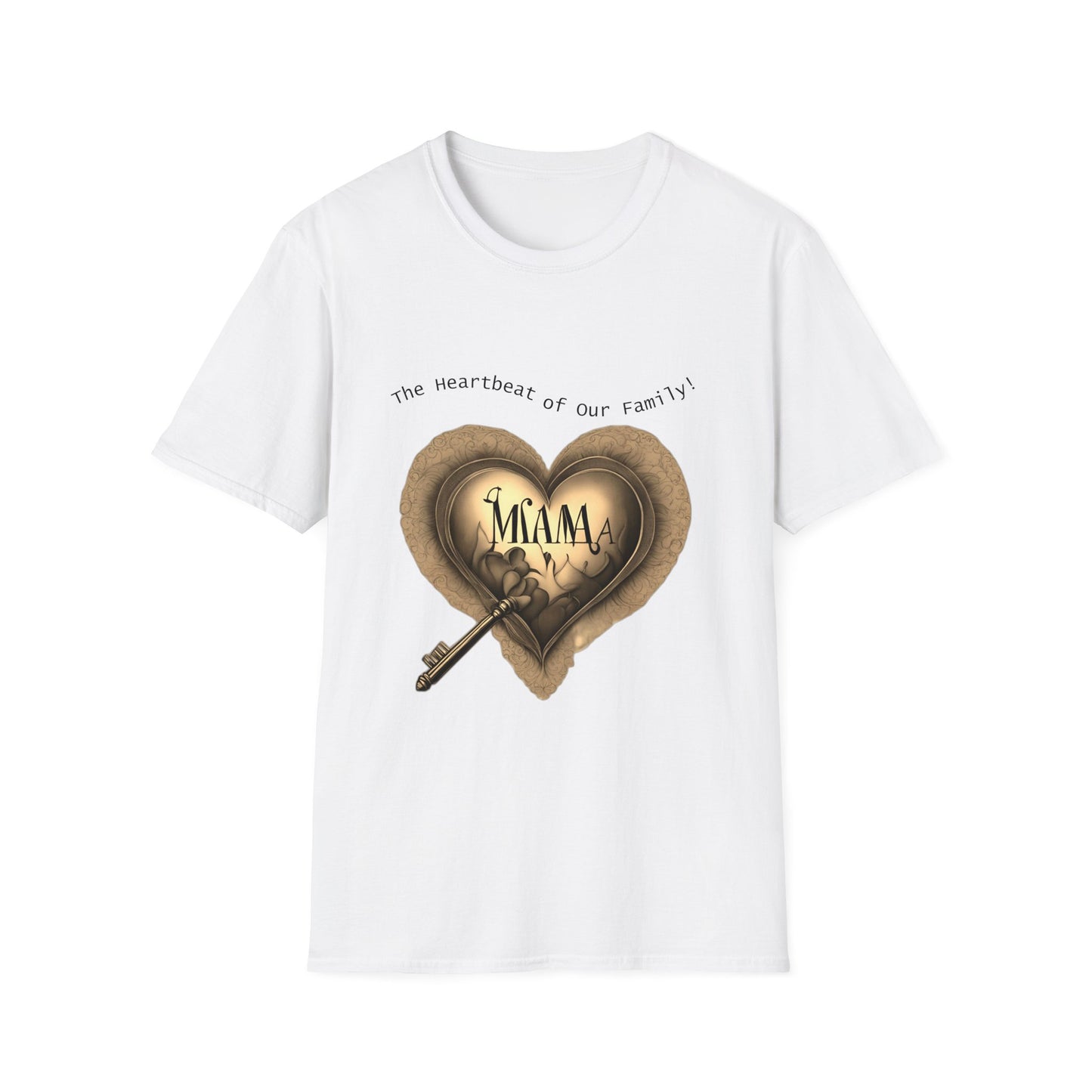 "MAMA: The Heartbeat of Our Family – Exclusive Tee with Cozy and Loving Design", Unisex Softstyle T-Shirt