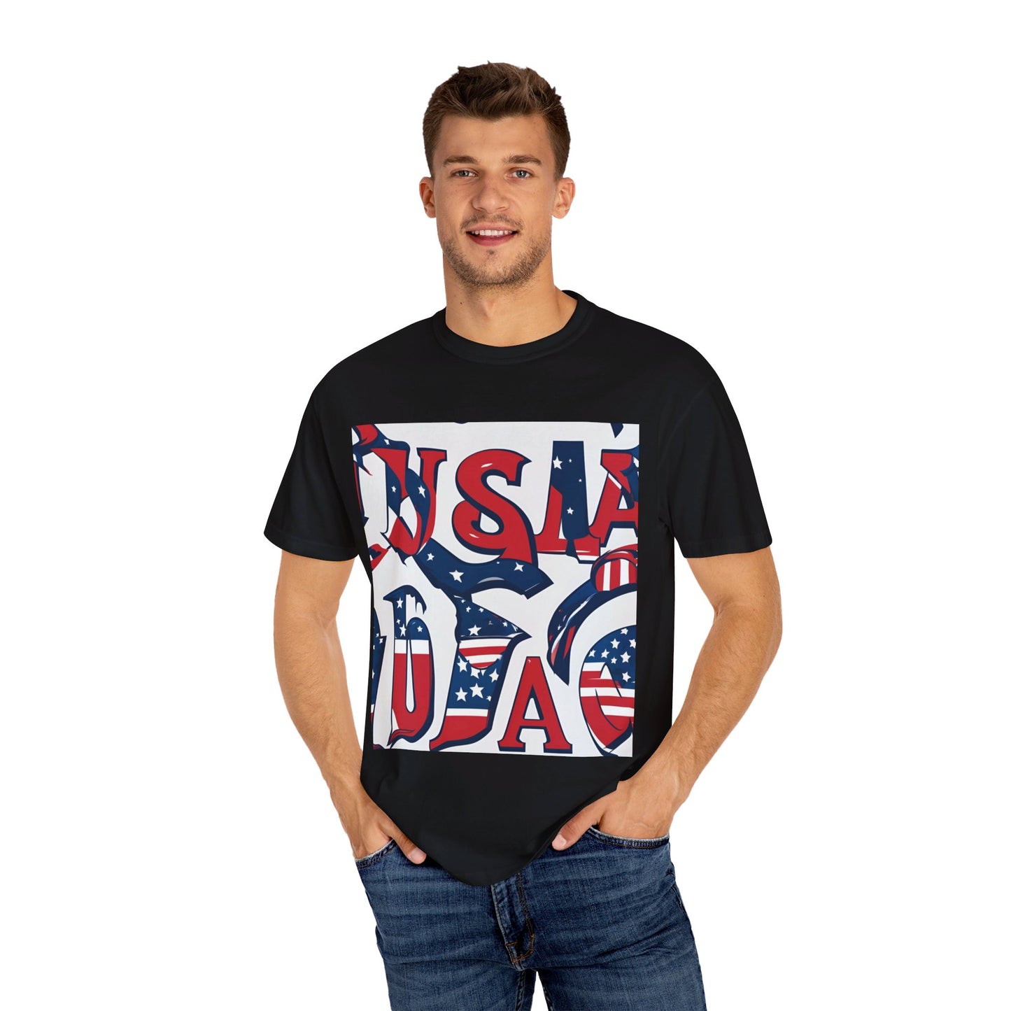 USA Patriot T-Shirt: Bold American Pride, Red White & Blue Tee, Comfortable Cotton, Perfect for Independence Day & Veterans Day