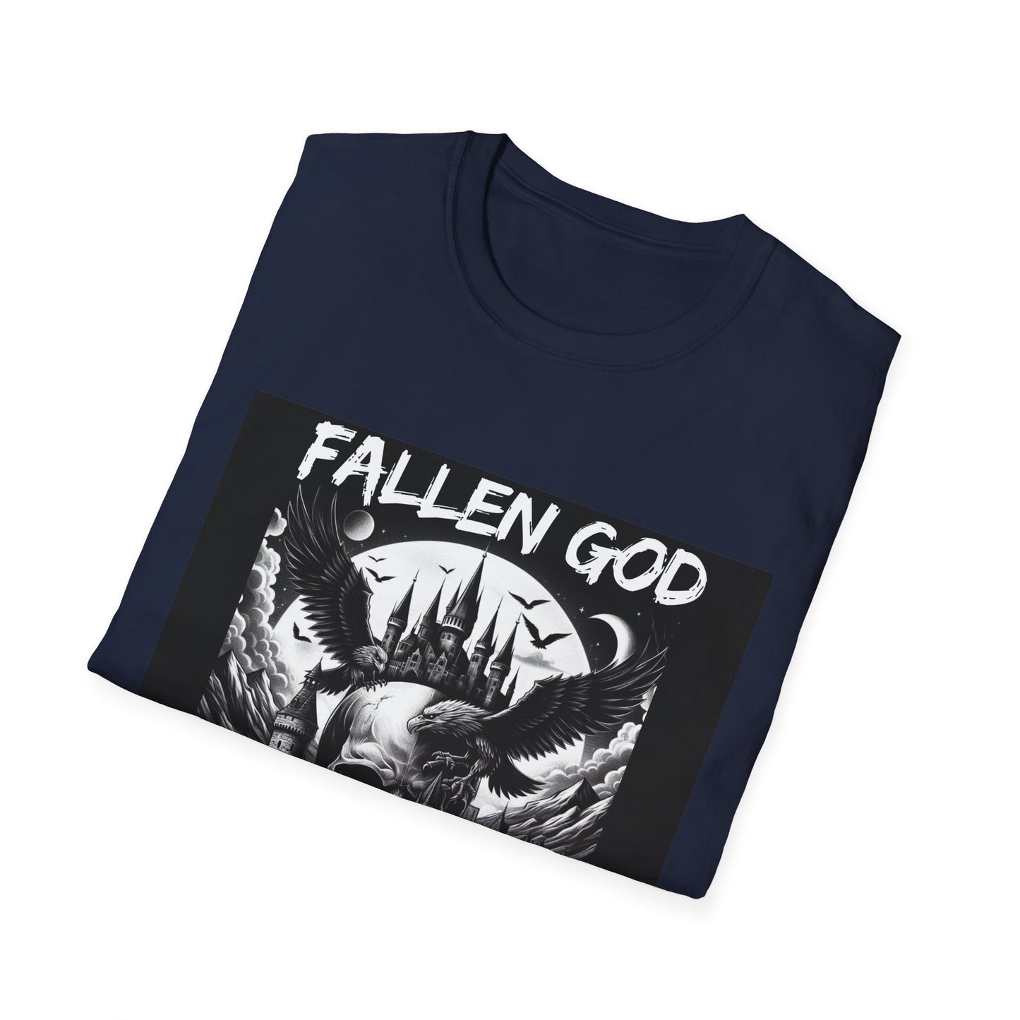 "Fallen GOD" Unisex Tee: Embrace the Legend with a Hauntingly Detailed Skull Design, Unisex Softstyle T-Shirt