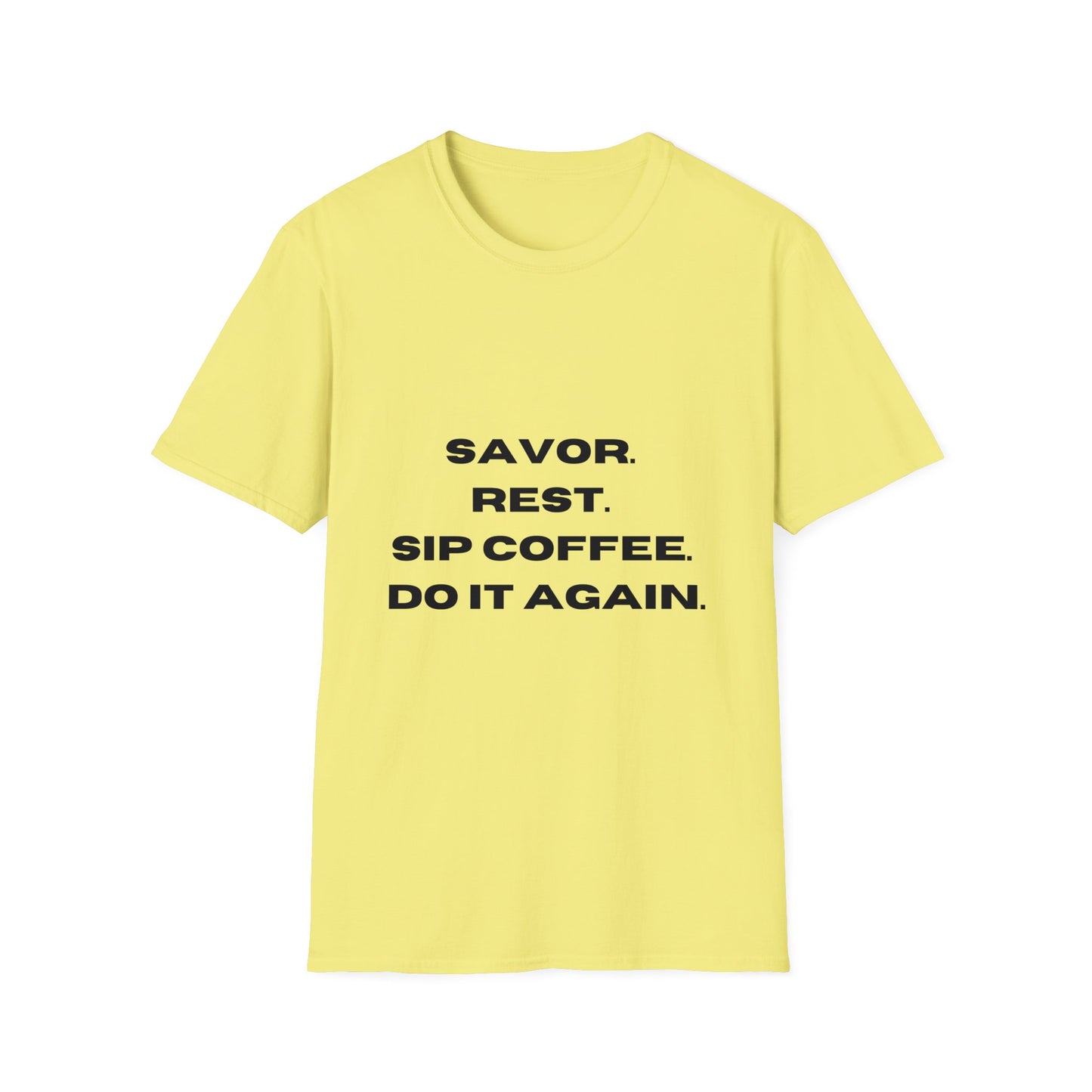 Sip, Rest, Repeat: The Ultimate Coffee Lover's Tee, Unisex Softstyle T-Shirt