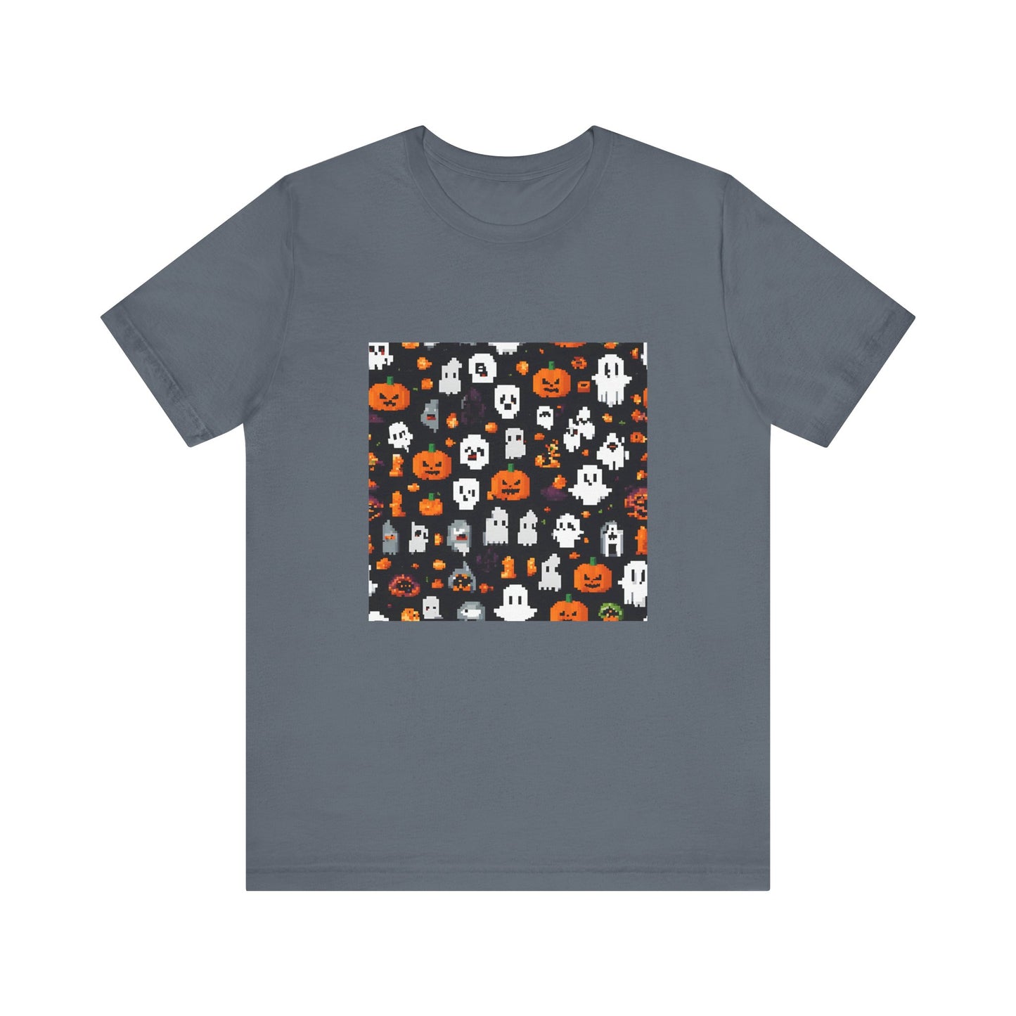 "Mini Ghosts and Pumpkins Halloween T-Shirt – Cute & Spooky Unisex Tee – Perfect Halloween Gift"