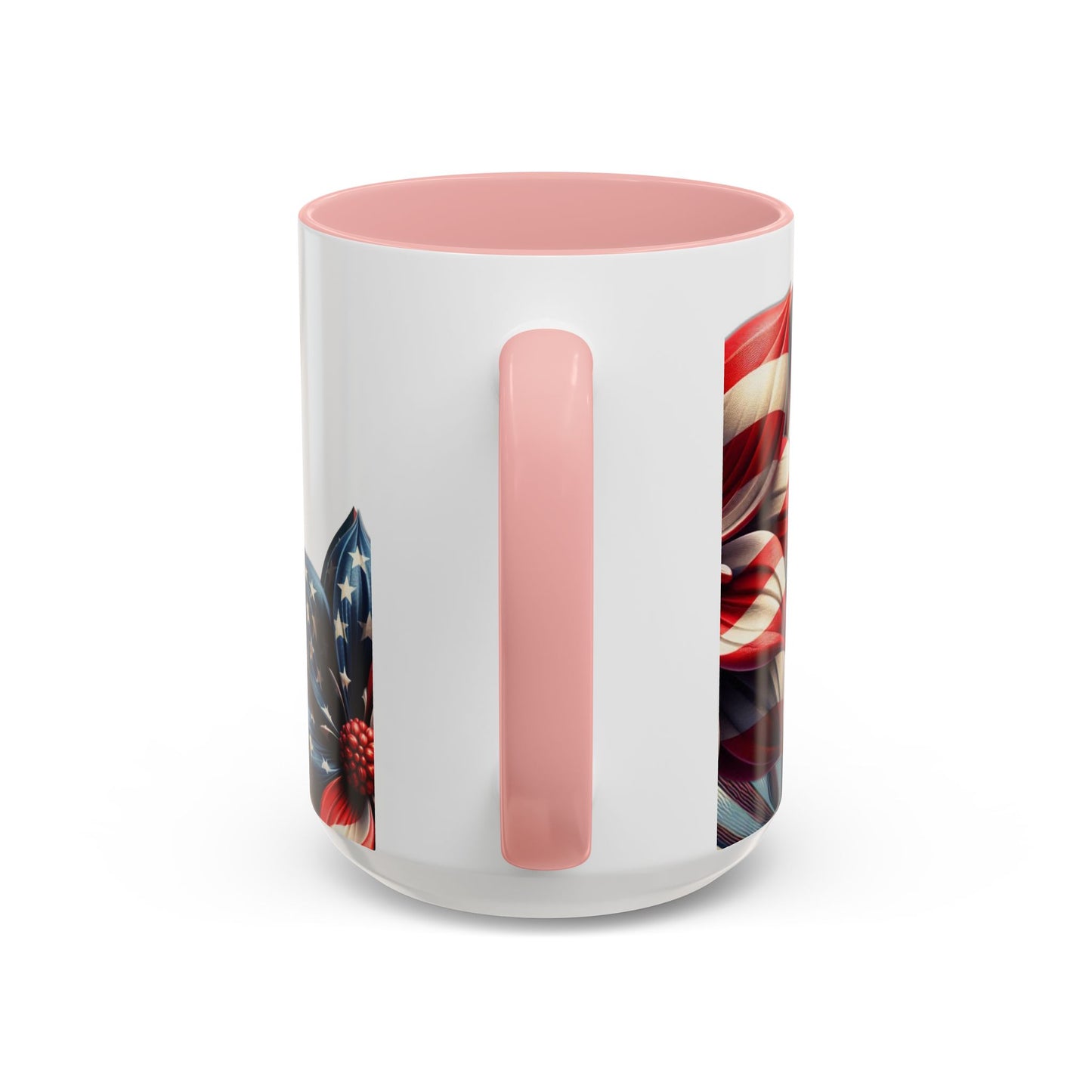 Patriotic Flower Mug – Embrace American Pride with 'Made in America' Charm! 🌸🇺🇸, Accent Coffee Mug (11, 15oz)