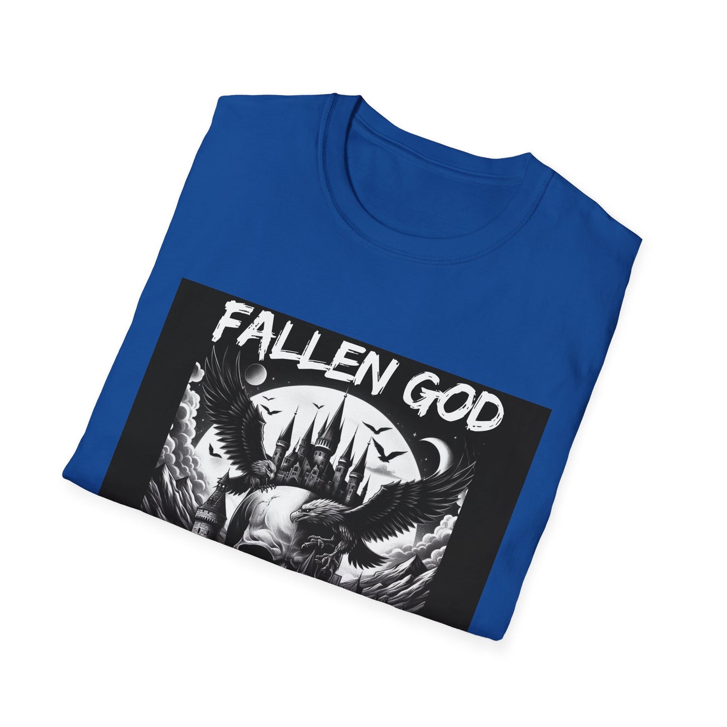 "Fallen GOD" Unisex Tee: Embrace the Legend with a Hauntingly Detailed Skull Design, Unisex Softstyle T-Shirt