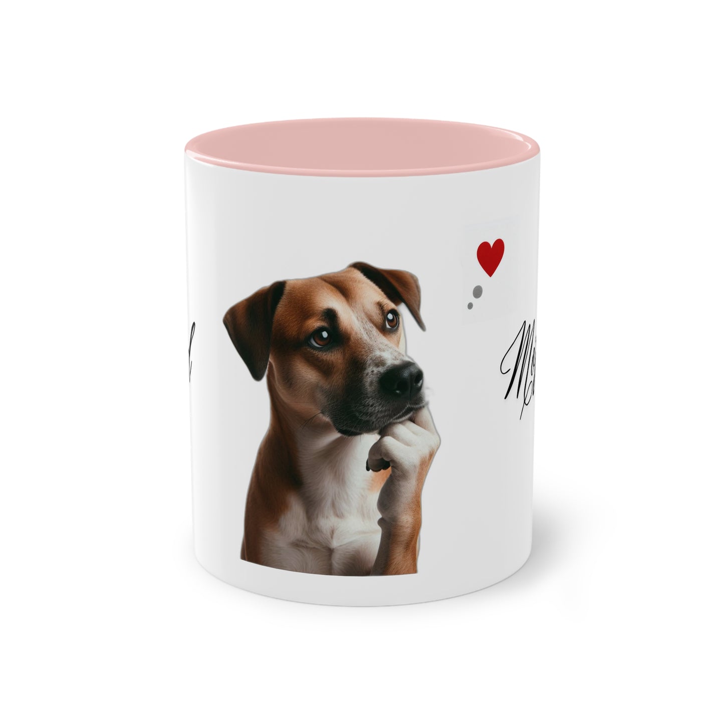 "Adorable Dog Design Ceramic Mug: ‘Good Morning’ - 11oz, Colorful & Glossy", Two-Tone Coffee Mug