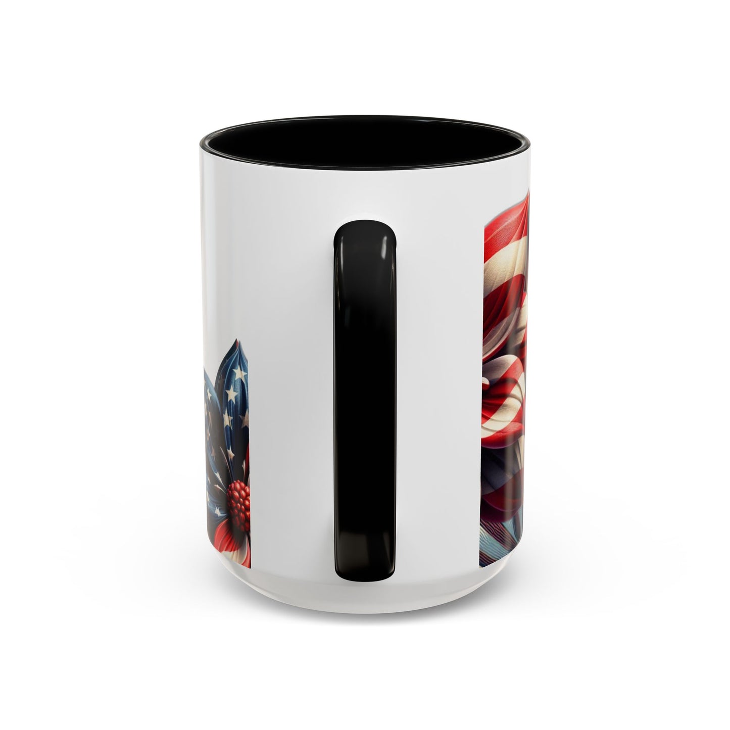 Patriotic Flower Mug – Embrace American Pride with 'Made in America' Charm! 🌸🇺🇸, Accent Coffee Mug (11, 15oz)