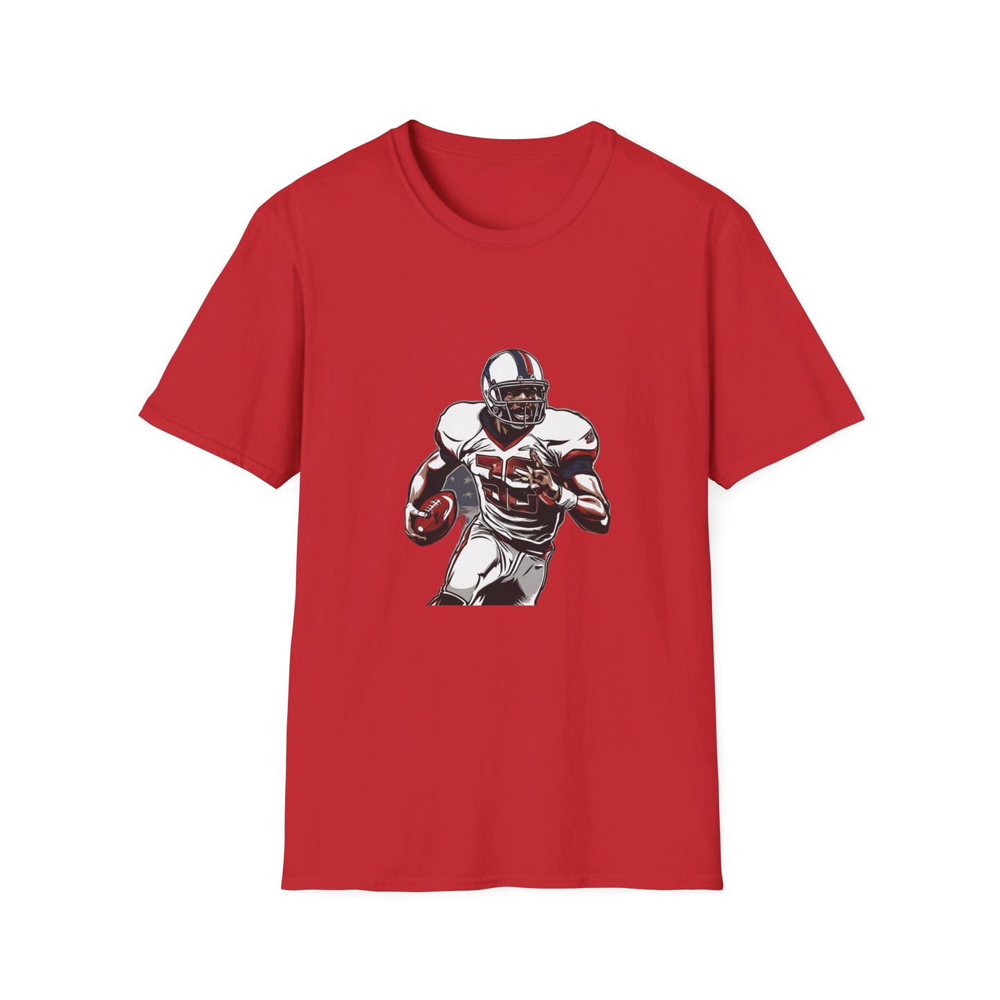 Champions of the Free" American Football T-Shirt – Patriotic Football Player Design with American Flag – Premium Comfort & Durability