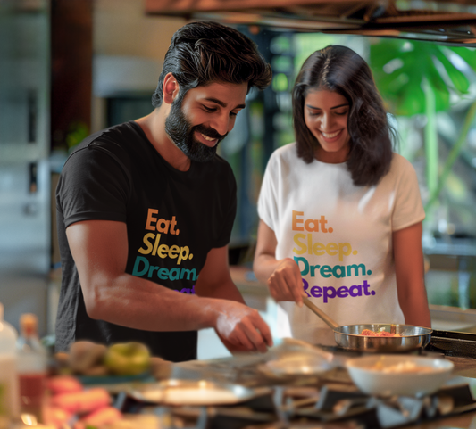 Dream Big with Our 'Eat. Sleep. Dream. Repeat.' Unisex Tee – Comfort Meets Inspiration!,,Unisex Garment-Dyed T-shirt