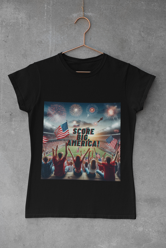 Score Big, America! – Patriotic Football T-Shirt for Proud Fans | Comfort Colors