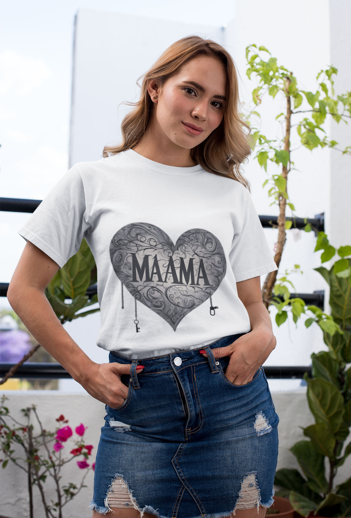 MAMA" Heart Tee: Celebrate Love with Premium Comfort and Unique Style, Unisex Garment-Dyed T-shirt