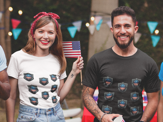 Limited Edition Unisex Tee: Iconic American Shields – Show Your Patriotic Pride. Unisex Garment-Dyed T-shirt